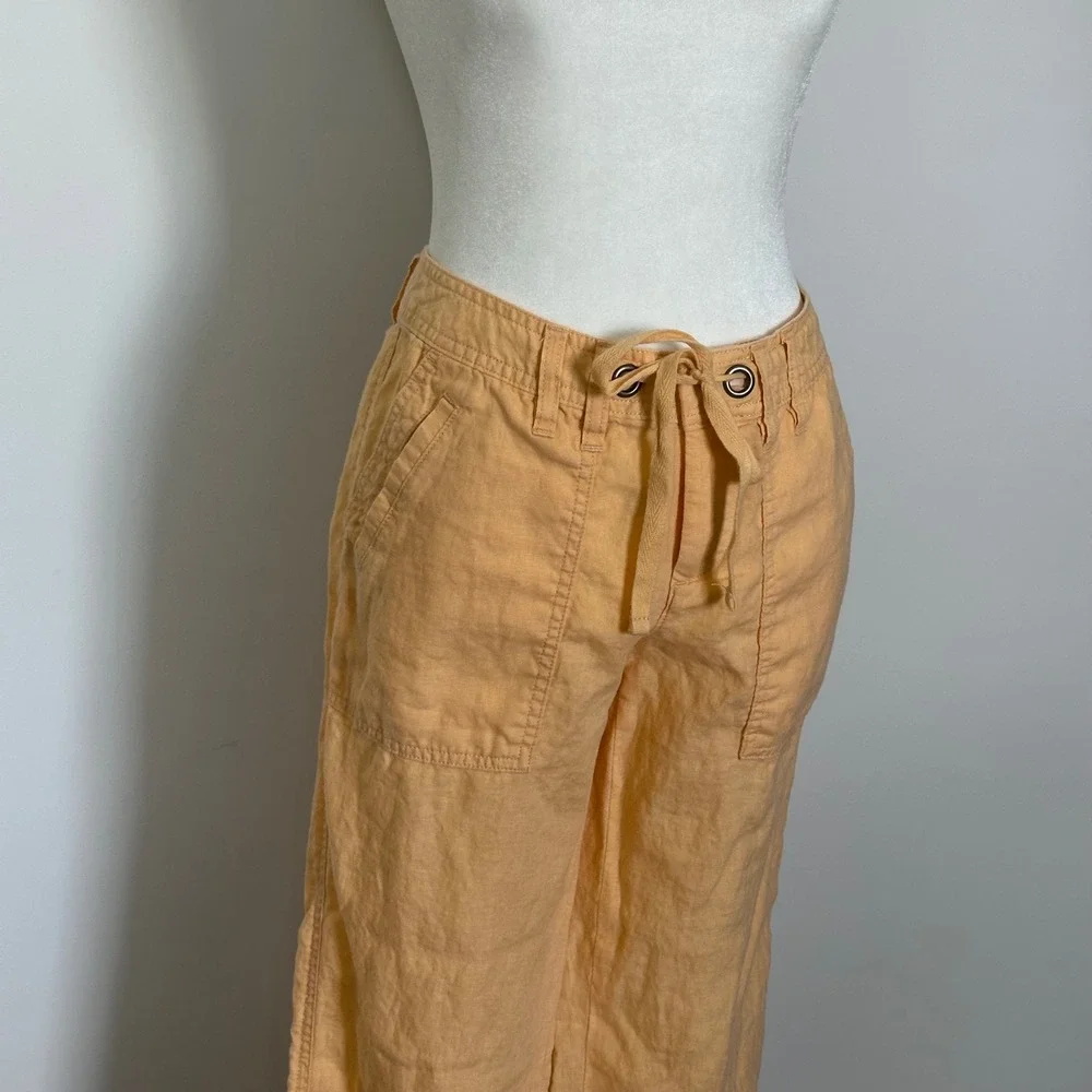 Y2K Banana Republic Light Orange Linen Cargo Style Pants 